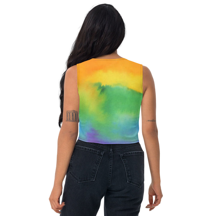 Battl Victory Records - Rainbow Crop Top