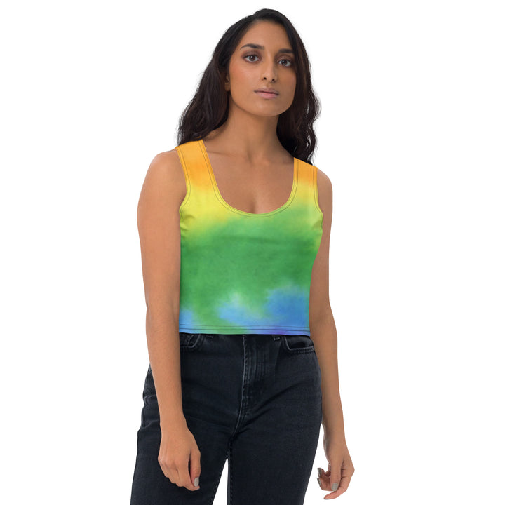 Battl Victory Records - Rainbow Crop Top