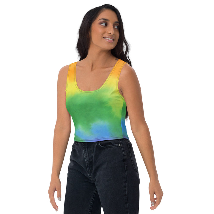 Battl Victory Records - Rainbow Crop Top