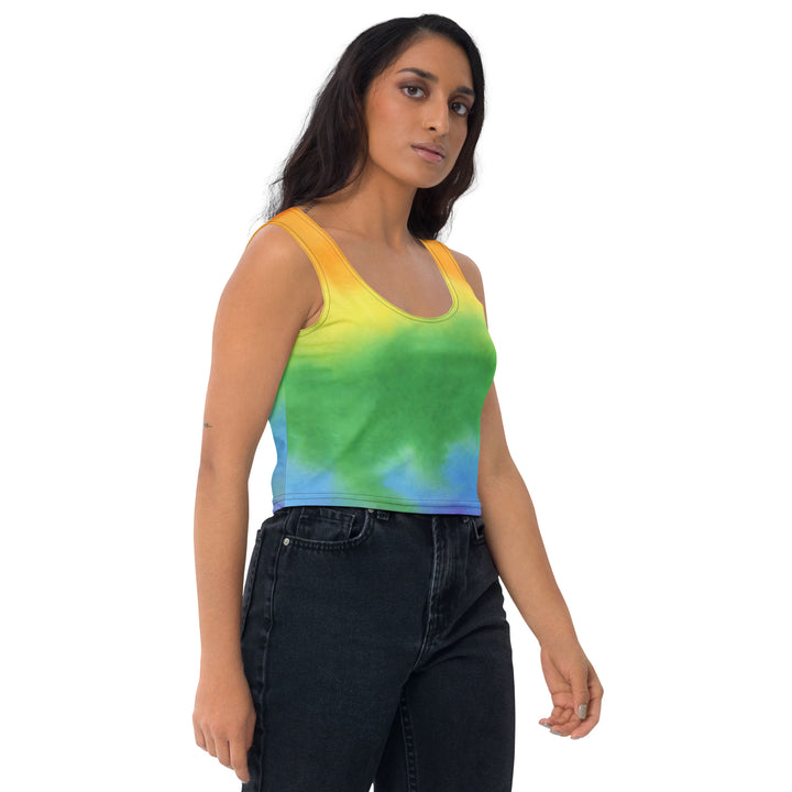 Battl Victory Records - Rainbow Crop Top