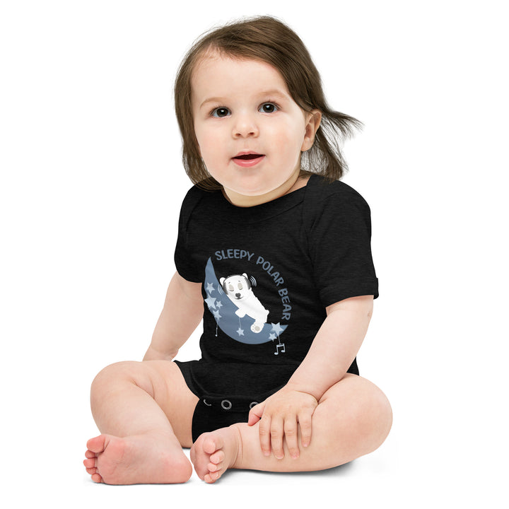 Sleepy Polar Bear - Baby short sleeve one piece (Blue Moon)