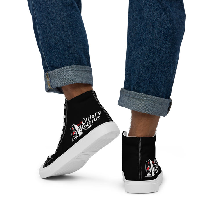 Battl Victory Records - Men’s high top canvas shoes (black)