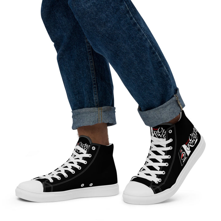 Battl Victory Records - Men’s high top canvas shoes (black)