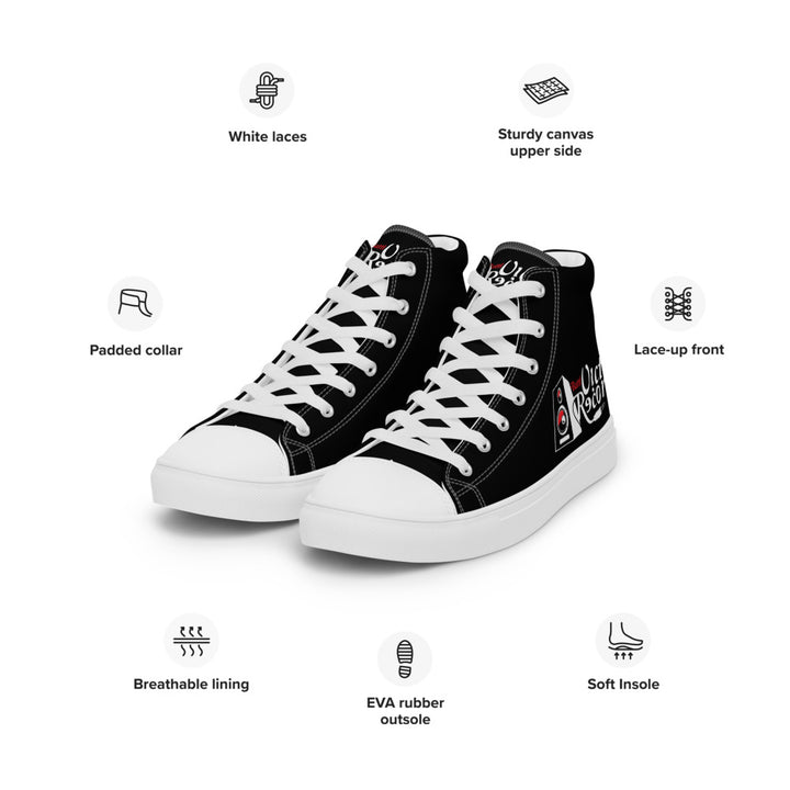 Battl Victory Records - Men’s high top canvas shoes (black)