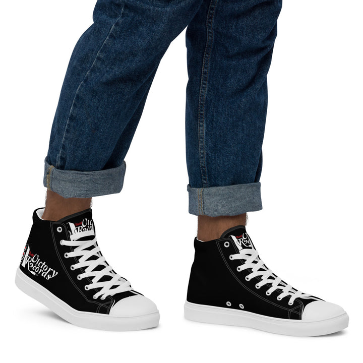 Battl Victory Records - Men’s high top canvas shoes (black)