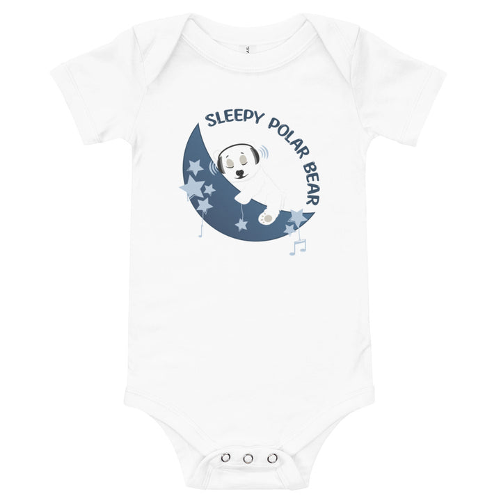 Sleepy Polar Bear - Baby short sleeve one piece (Blue Moon)