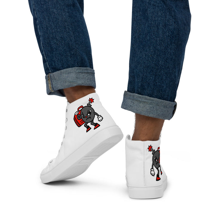 Boombox Poets - Men’s high top canvas shoes (white)