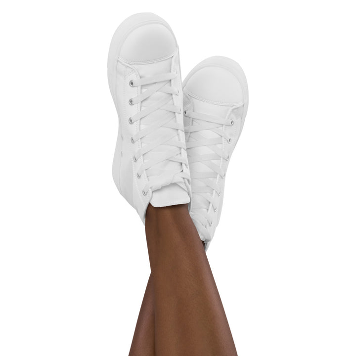 Battl Victory Records - Women’s high top canvas shoes (white)